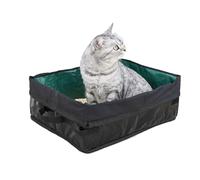 Travel Litter Box for Cats, RV Portable Litter Tray, Foldable Leakproof Small Cat Litter Box - Open Top Low Entry for Travel, Car, Kittens, Indoor Use, and Corner Placement, 45 x 47 x 6.69 pulgadas