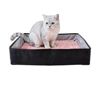 Travel Litter Box - Oxford Cloth, 17.72x13.78x4.92in Leak Proof Pan Tray Foldable Design | Portable and Easy-to-Clean Cat Litter Container, Pet Travel Accessory For Car, Camping, Hotel, Outdoor