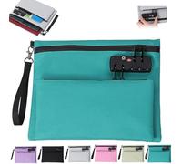 Travel Lock Bag, Money Bag with Lock and Zipper, Valuable Storage, Double Layer Anti-Theft Cash Certificates Organizer(Dark Green)