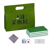 Travel Mahjong Set, Small Tablecloth Carrying Bag, Dice Tile Ruler