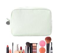 Travel Makeup Bag - 8.66x5.91x3.54in Aesthetic Polyester Cosmetic Organizer | Large Wide-Open Pouch For Full-Size Skincare and Brushes | Durable Lightweight Toiletry Case For Gym School and Camping