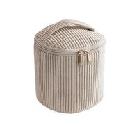 Travel Makeup Bag | Corduroy Large Capacity Pencil Pouch and Soft Fashion Toiletry Cosmetic Organizer for Women, Girls, Home, School, Office, Outdoor, Lipstick, Eyeshadow, and Stationery