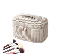 Travel Makeup Bag, Corduroy Large Capacity Pencil Pouch, Fashion Soft Toiletry Cosmetic Bag for School, Office, Outdoor, Carrying Lipstick, Eyeshadow, Stationery, Toiletries, and Small Essentials