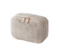 Travel Makeup Bag, Corduroy Large Capacity Pencil Pouch, Fashion Soft Toiletry Cosmetic Bag for School, Office, Outdoor, Carrying Lipstick, Eyeshadow, Stationery, Toiletries, and Small Essentials