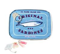 Travel Makeup Bag - Cosmetics Storage Bag | Leather Cute Makeup Purse | Canned Sardine Cosmetic Bag | Funny Sardine Design Aesthetic Storage Coquette Makes Light Weight Pouch for Womens, azul, Se