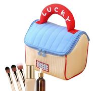 Travel Makeup Bag, House Shaped Toiletry Pouch, Lightweight Cosmetics Shower Organizer, Champú, and Essentials for Home Business Trips, 7,09 x 7,09 x 5,91 pulgadas, azul, Se référer au descriptif