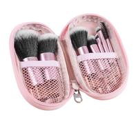 Travel Makeup Brush Set - 10 Piece Cosmetic Brushes | Portable Beauty Brushes - Short Handle Anti Slip Makeup Brush Kit with Bag for Blush Powder Eyeshadow Daily Touch uр Travel Use