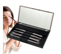 Travel Makeup Brush Set, 4X Double Ended Brushes with Case, Professional Face Makeup Tools for Women, Compact Cosmetic Set for Business Trips