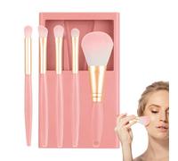 Travel Makeup Brush Set, Compact Traveling Size Makeup Brushes with Protective Case Mirror, Complete Portable Cosmetic Tools for Foundation, Powder, Concealers, Eye Shadow