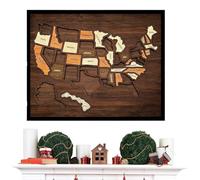 Travel Map - Commemorative Wooden Wall Decor | Country Map Puzzle Art, Decorative Wooden Ḿap For Bedroom Apartment Living Room Dorm Office, Unique Gift For Family Couples Travel Enthusiasts Home Displ