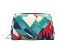 Travel Mountain Scenery - Bolsa de maquillaje de piel con cremallera para artículos diversos, estuche para bolígrafos, White, Talla única