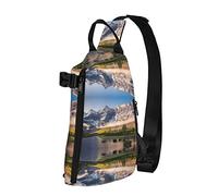 Travel Mountain Scenery Colorful Nature Flower Diagonalmente Sling Bag, Crossbody Sling Backpack Shoulder Chest Bag para Mujeres Hombres, Travel Hiking Daypack