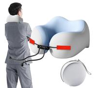 Travel Neck Pillow, Stress Relief Car Sleeper, 9.06x9.84x5.31 Inches Portable Support Cushion, Adjustable Rope Closure, Soft Ergonomic Comfort, for Flight Recliner Chair Bed Nursing Backpacking Work
