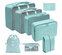 Travel Packing Made Simple - Juego de 8 organizadores de almacenamiento para equipaje y mochilas (azul lago)