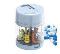 Travel Pill Case, Compact 7-Compartment Pill Organizer, Built-in Medication Cutter and Supplement Storage with Lightweight Design for Outdoor Use, 1.97x1.97x2.76 inches