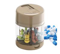 Travel Pill Case, Compact 7-Compartment Pill Organizer, Built-in Medication Cutter and Supplement Storage with Lightweight Design for Outdoor Use, 1.97x1.97x2.76 inches