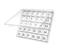 Travel Pill Organizer Case - 30 Day Clear, Large Compartments Medicine