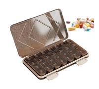 Travel Pill Organizer, Compact Tablet And Supplement Holder, Portable Airtight Medicine Dispenser, 9.06x5.12x1.18 In Secure Storage Case For Home, Work, And On-The-Go Use
