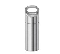 Travel Pill Organizer - Keychain Portable Mini Pill Case, Waterproof Metal Holder | Compact Capsulee Container for Purse, Outdoor Adventures, Hiking, Camping Trips, Medication Storage, Convenient