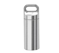 Travel Pill Organizer - Keychain Portable Mini Pill Case, Waterproof Metal Holder | Compact Capsulee Container for Purse, Outdoor Adventures, Hiking, Camping Trips, Medication Storage, Convenient