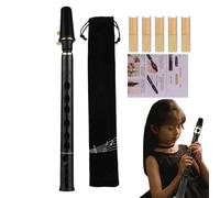 Travel Pocket Saxophone, 8-Hole C Key Saxophone, Abs Woodwind Instrument, Compact and Portable, Includes Reeds and Carrying Bag, Practice Tool for Musicians and Beginners