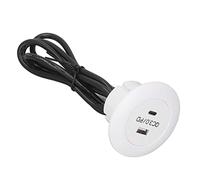 Travel Power Strip, Puerto redondo de carga de carga QC3.0, Estación de cargador de escritorio de teléfono de carga rápida para el dormitorio de la oficina domiciliaria (Blanco)
