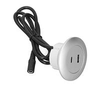Travel Power Strip, Puerto redondo de carga de carga QC3.0, Estación de cargador de escritorio de teléfono de carga rápida para el dormitorio de la oficina domiciliaria (Plata)