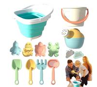 Travel Sand Toys, Beach Sand Toy Set with Bucket and Shovels, 9.84x9.84 Inches Interactive Children’s Play Accessories for Lawn, Camping, Swimming Pool, Indoor Fun & Outdoor Activities