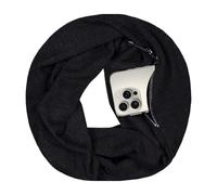 Travel Scarf, Lightweight Neck Scarf Hidden Zipper Pocket, Stylish Neck Wrap, Perfect for Women, Men, Airplane Travel, Outdoor Adventures, Vacation, Keys, Passport Essentialed Storage, 180x25cm Black