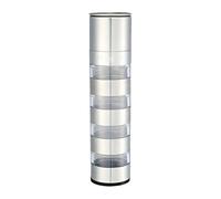 Travel Seasoning Containers 4-in-1, Portable Salt and Pepper Grinder Set for Outdoor Cooking, Camping, RV, and Traveling, Stainless Steel