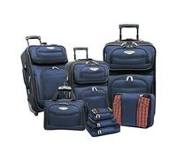 Travel Select Amsterdam - Equipaje Vertical Extensible con Ruedas, Navy, 8-Piece Set, Juego de 2 Piezas