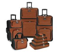 Travel Select Amsterdam - Equipaje Vertical Extensible con Ruedas, Orange, 8-Piece Set (15/21/25/29/Packing Cubes), Juego de 2 Piezas