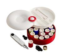 Travel Sewing Kit - Needle Thread Set Travel Sewing Set with Rotating Magnetic Case for Use | Perfect for Business Trip Dorm Weekend Getaway Daily Commuting Vacation Hotel