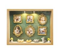 Travel Shadow Boxes, Mini Photo Album Display, Miniature Figuras Collectibles, Shadow Box for Family, Friends, Adults, Women, Home, Interior, Office, Study, Decorative Keepsake, Collectible