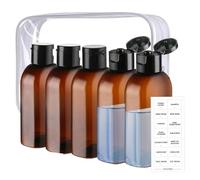 Travel Size Bottles - Small Refillable Containers 100ml Leakproof Design | Portable Toiletry Set Labeled Cosmetic Dispenser Approved Bottles for Makeup or Travel, 7.09x5.51x1.57in