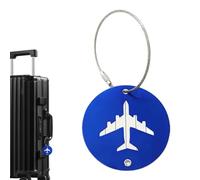 Travel Tags Metal Round Airplane Design | Luggage ID Labels Identifier Set