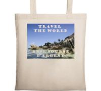 Travel The World ANSE Source d'Argent - Bolsa de algodón ecológico natural, color beige, beige, Talla única