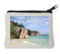 Travel The World ANSE Source d'Argent Cliffs - Monedero de neopreno (10 x 11 cm), color blanco, White, Talla única