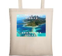 Travel The World Bora Bora Island - Bolsa de algodón ecológico natural, color beige, beige, Talla única