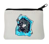 Travel The World Bora Bora Island from Space - Monedero de neopreno (10 x 11 cm), color blanco, White, Talla única