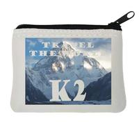 Travel The World K2 Mountain - Monedero de neopreno (10 x 11 cm), color blanco, White, Talla única