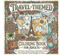 Travel-Themed Coloring Book for Adults: 50 Unique Illustrations of Dream Destinations, Landmarks & Scenic Journeys - A Relaxing Escape for Stress Relief and Mindful Coloring
