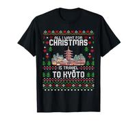 Travel To Kyoto Japón Pagoda Christmas Ugly Xmas Sweater Camiseta
