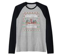 Travel To Kyoto Japón Pagoda Christmas Ugly Xmas Sweater Camiseta Manga Raglan