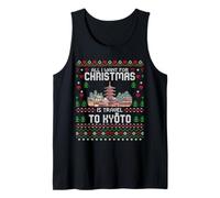 Travel To Kyoto Japón Pagoda Christmas Ugly Xmas Sweater Camiseta sin Mangas