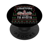 Travel To Kyoto Japón Pagoda Christmas Ugly Xmas Sweater PopSockets PopGrip Adhesivo