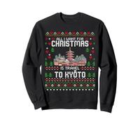 Travel To Kyoto Japón Pagoda Christmas Ugly Xmas Sweater Sudadera