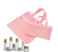 Travel Toiletry Bag, Airplane Cosmetic Pouch, 10.24x9.45 Inches Mesh Zippered Organizer, 2 Pieces Set with Handle for Concert Festival School Stadium Gym Work Vacation Beach Trips