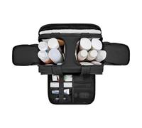 Travel Toiletry Bag, Lightweight Cosmetic Organizer, Amplia Wide Opening, Impermeable Travel Holder, Portable Makeup Storage, Easy Access for Toiletry, Champú, Beauty Needs, Color negro y marrón, Se