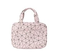 Travel Toiletry Bag, Toiletry Organiser, Travel Cosmetic Container, 4 Compartments Travel Organizer with Hook, Waterproof Storage Bags 73cm/28in for Shampoo, Conditioner, and Cosmetics (Black/Pink)